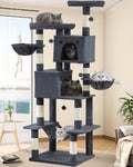 74.8" Cat Tree Tower for Indoor Cats, Multi-Level with Scratching Posts, Condo, Hammock, Bed, Dark Gray