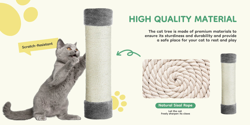44in Cat Tree With Condo and Scratch Posts