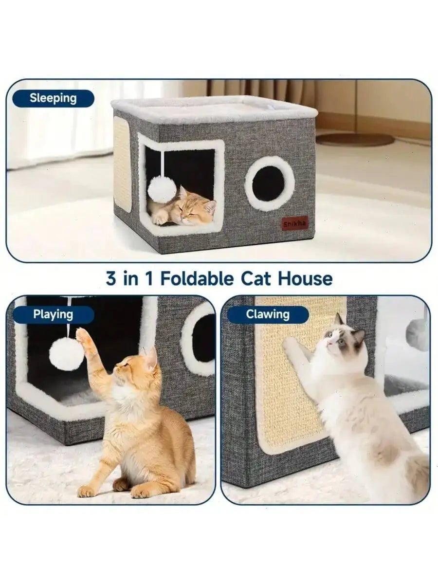 3 in 1 cat condo/bed/scratch post