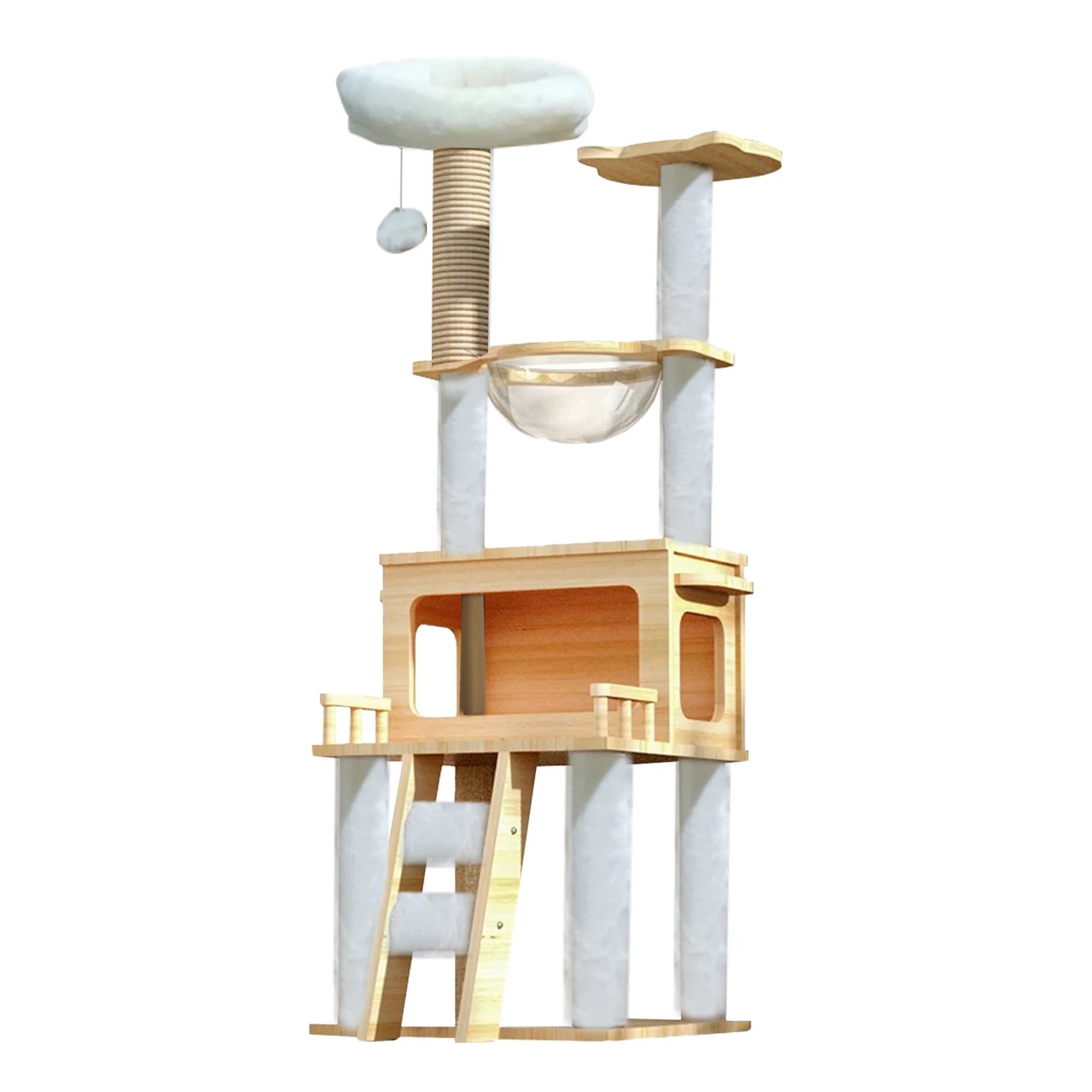 57.8 Inch Cat Tree Tower With Perch Condo and Scratch Posts