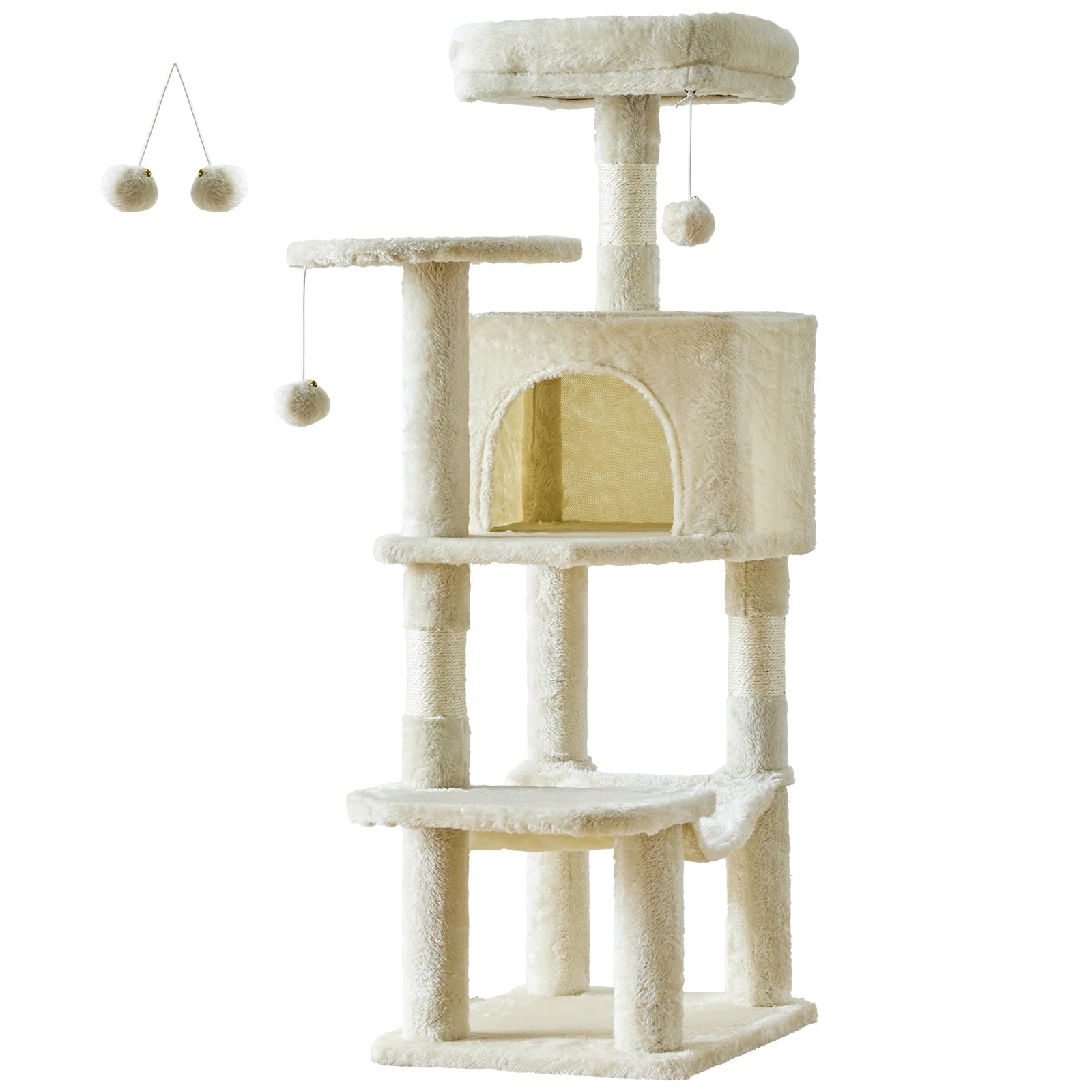 44in Cat Tree With Condo and Scratch Posts