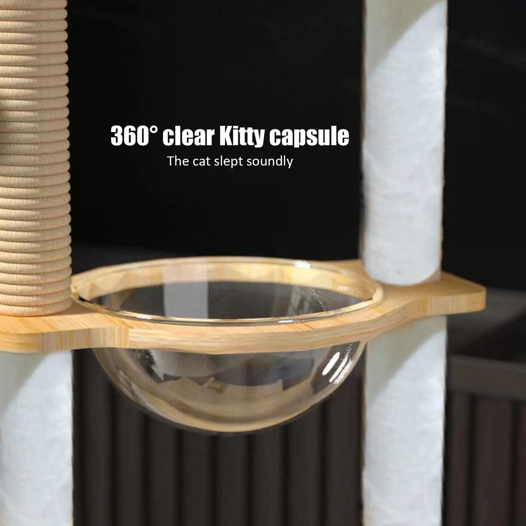 57.8 Inch Cat Tree Tower With Perch Condo and Scratch Posts